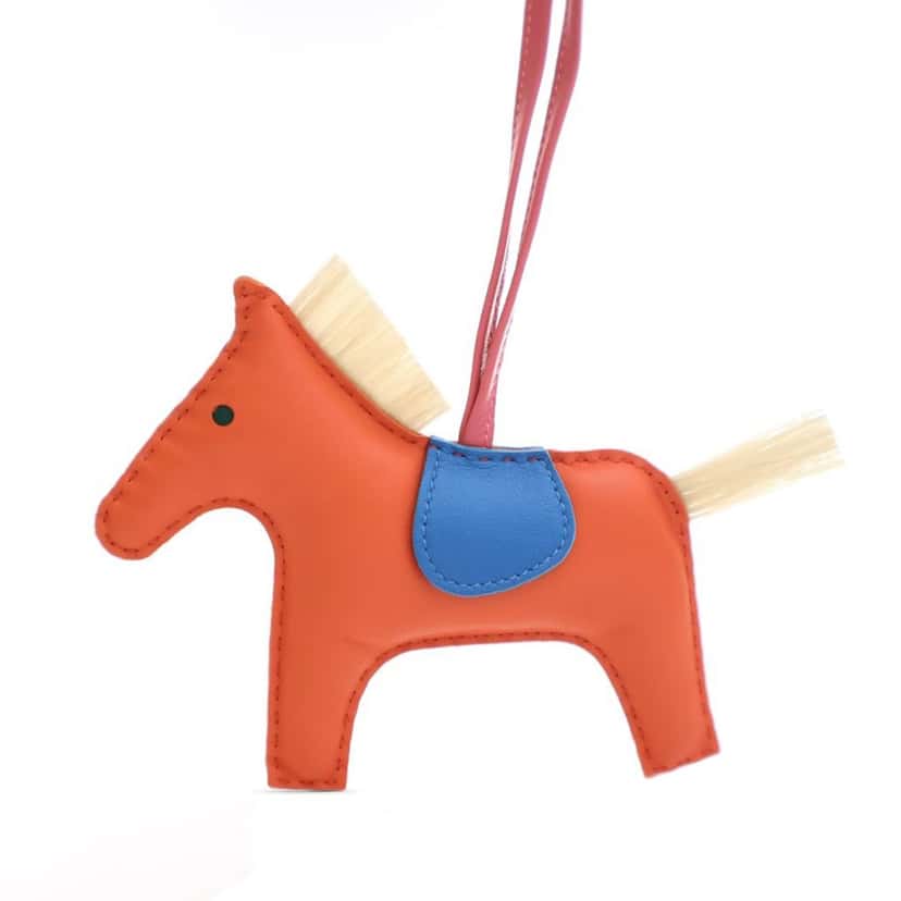 Hermès Milo Lambskin Grigri Rodeo Bag Charm MM Orange Leather Good condition - Inside View