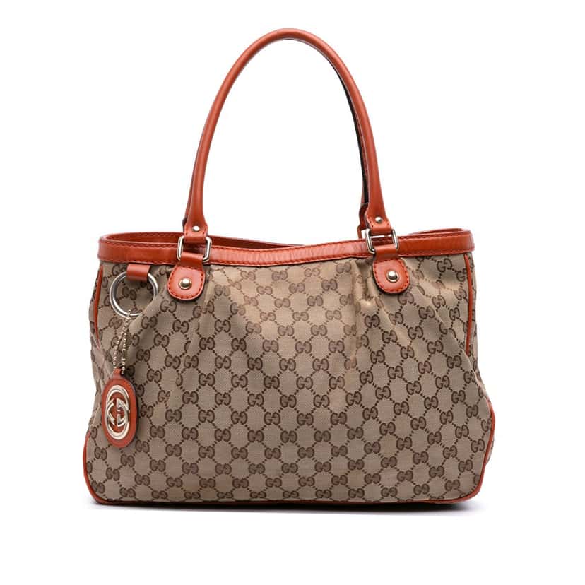 Gucci GG Canvas Sukey Tote Brown Canvas Good condition - Front View