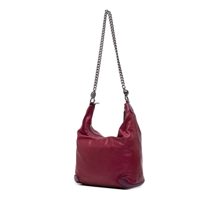Gucci Medium Metallic Leather Galaxy Chain Shoulder Bag Purple Leather Good condition - Back View