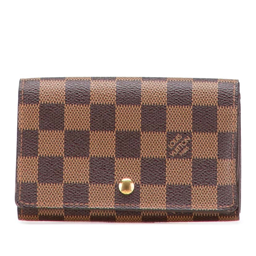 Louis Vuitton Damier Ebene Porte Monnaie Tresor Wallet Brown Canvas Good condition - Front View