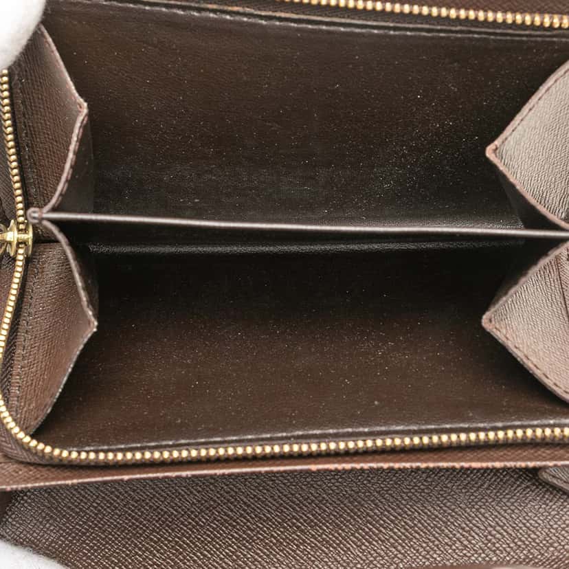Louis Vuitton Damier Ebene Porte Monnaie Tresor Wallet Brown Canvas Good condition - Box View