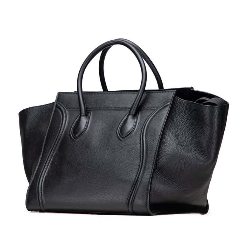 Celine Medium Grained Calfskin Phantom Luggage Tote Black Leather Good condition - Back View