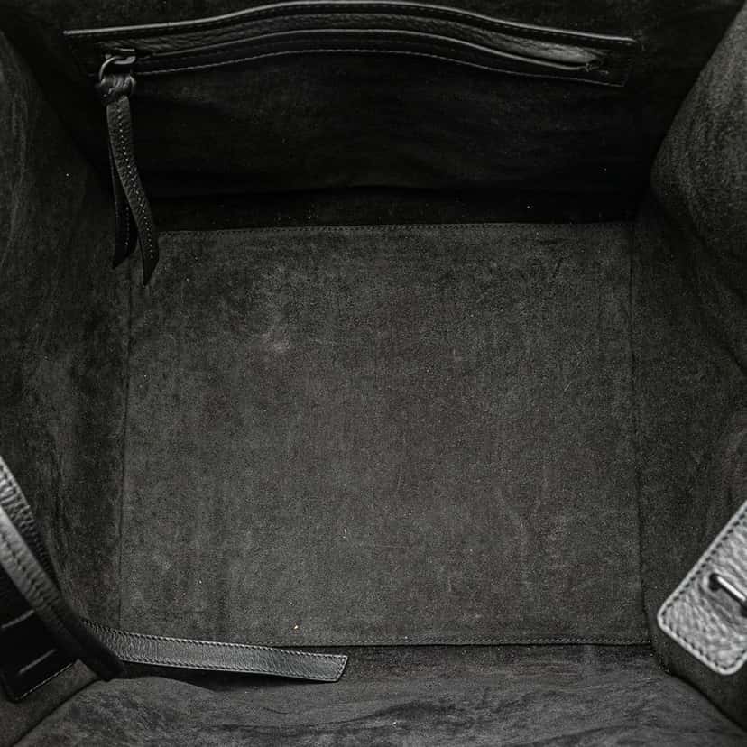 Celine Medium Grained Calfskin Phantom Luggage Tote Black Leather Good condition - Model View