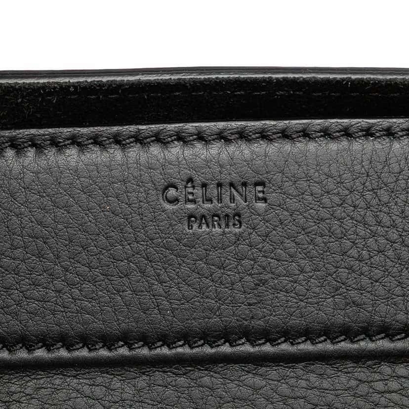 Celine Medium Grained Calfskin Phantom Luggage Tote Black Leather Good condition - Box View