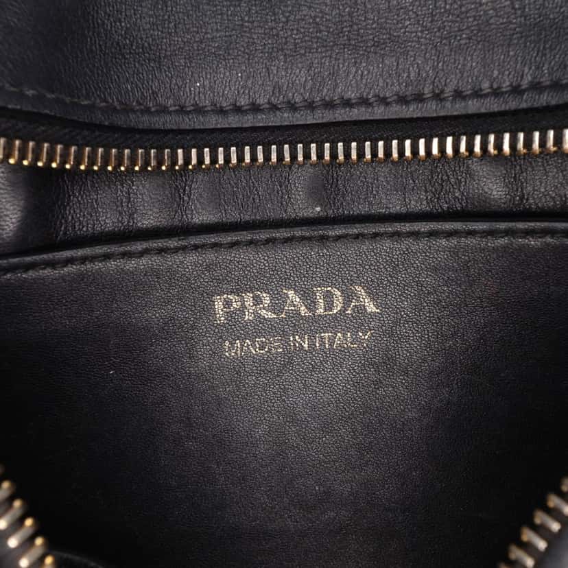 Prada Saffiano and City Calf Esplanade Crossbody Black Leather Good condition - Box View