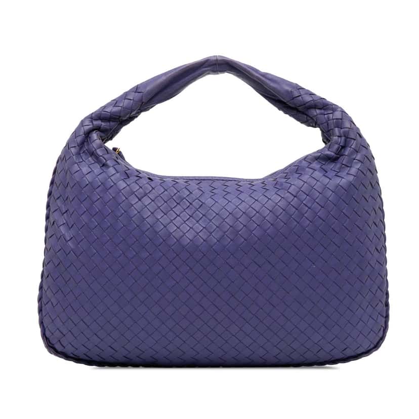 Bottega Veneta Small Nappa Intrecciato Veneta Hobo Purple Leather Good condition - Front View