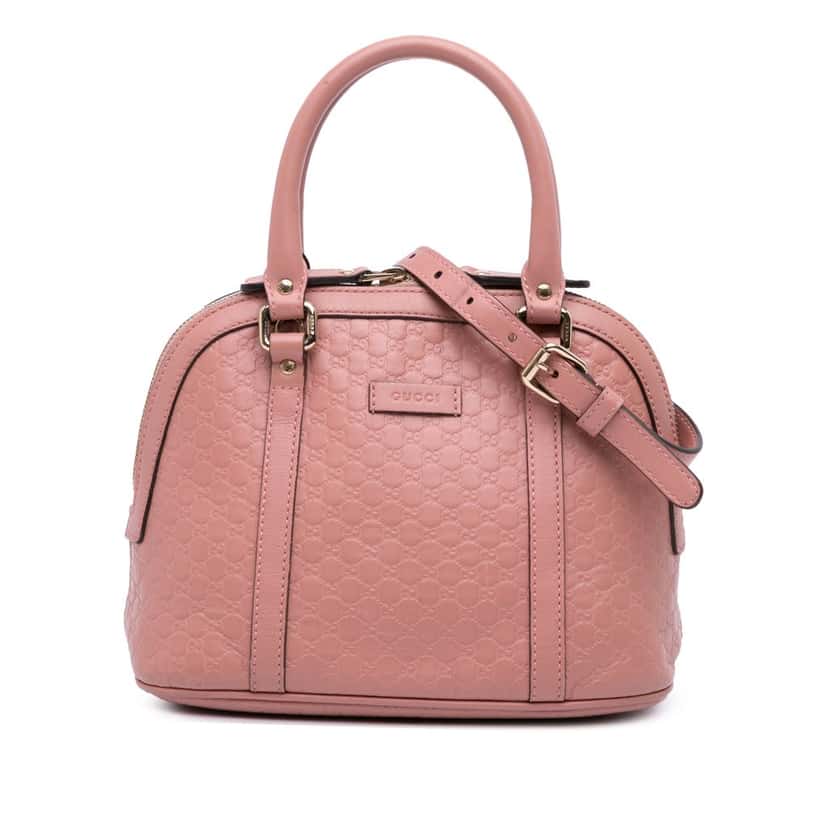 Gucci Mini Microguccissima Dome Satchel Pink Leather Good condition - Front View