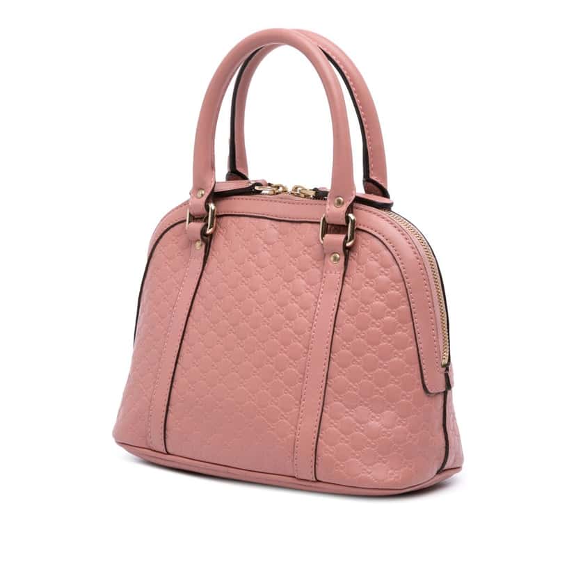 Gucci Mini Microguccissima Dome Satchel Pink Leather Good condition - Back View