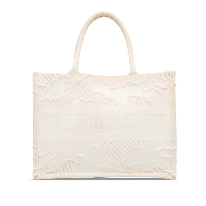 Dior Medium Camouflage Book Tote White Canvas Very good condition - Front View