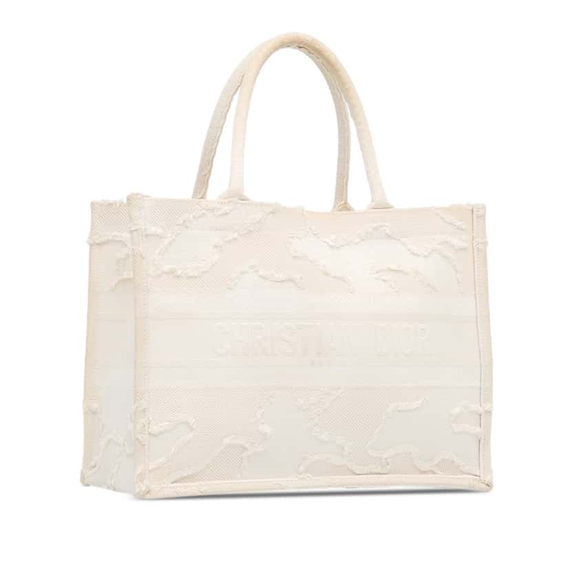 Dior Medium Camouflage Book Tote White Canvas Very good condition - Back View