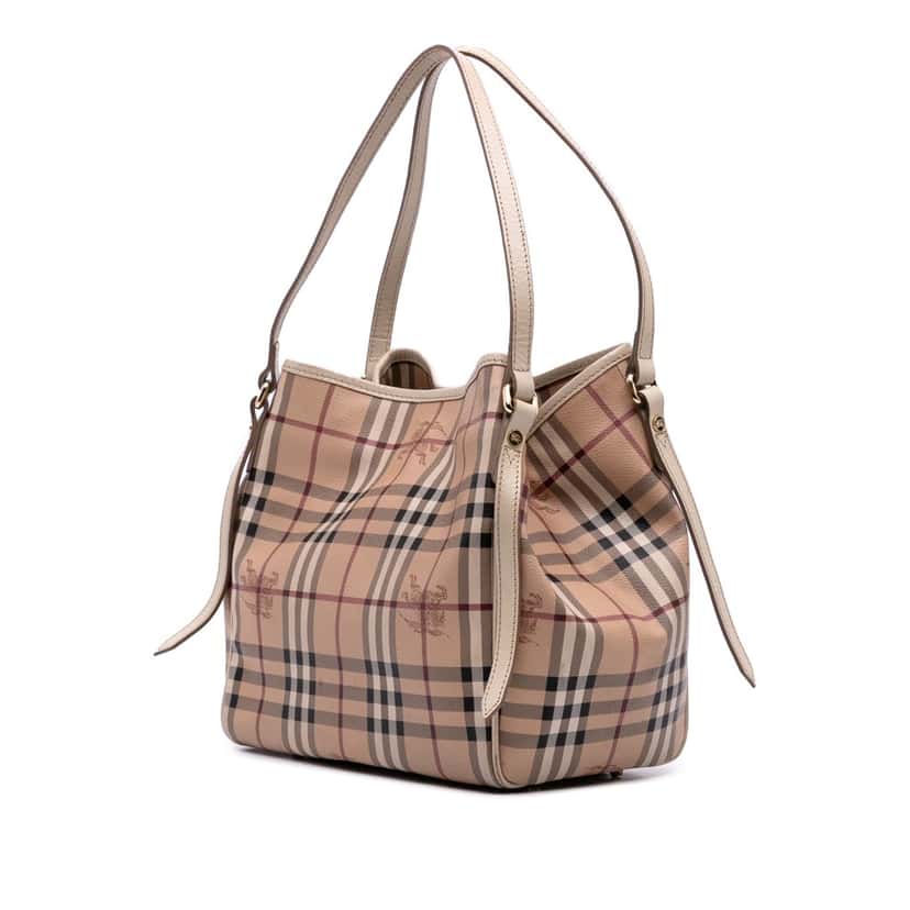Burberry Small Haymarket Check Coated Canvas Canterbury Tote Brown Canvas Good condition - Back View