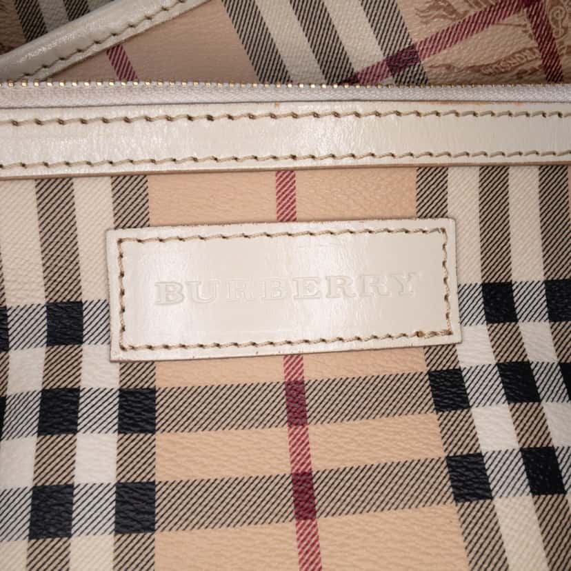 Burberry Small Haymarket Check Coated Canvas Canterbury Tote Brown Canvas Good condition - Box View