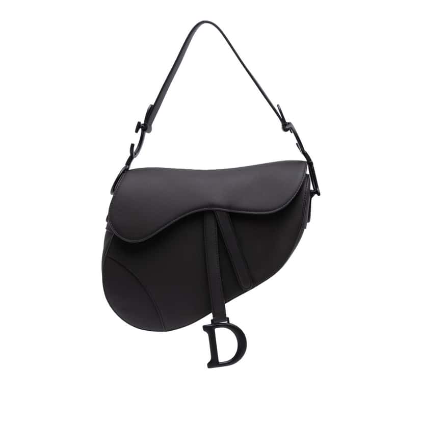 Dior Ultra Matte Calfskin Saddle Bag Black Leather Good condition - Front View