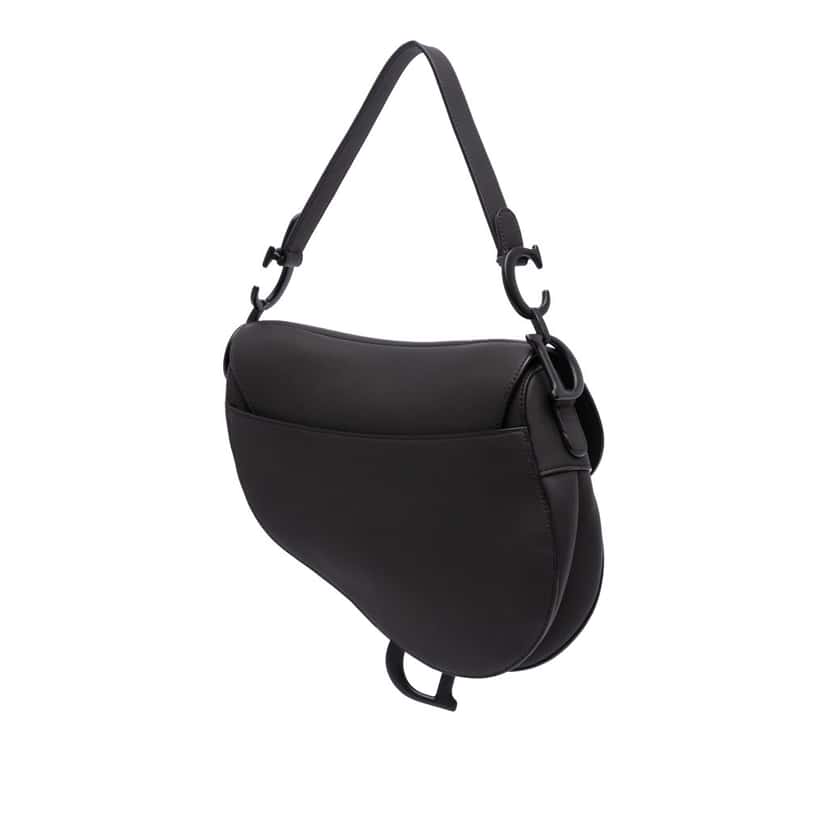 Dior Ultra Matte Calfskin Saddle Bag Black Leather Good condition - Back View