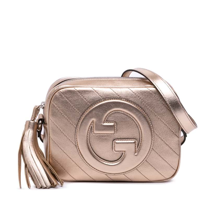 Gucci Small Metallic Calfskin Blondie Crossbody Gold Leather Good condition - Front View