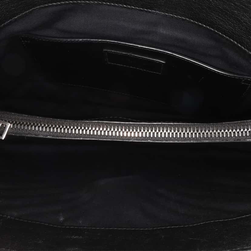 Saint Laurent Large Monogram Chevron Sheepskin College Bag Black Leather Good condition - Model View