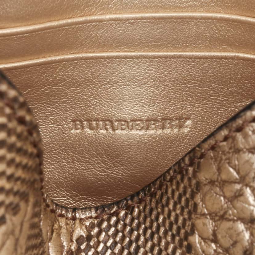 Burberry Embossed Grain Check Leather Langley Crossbody Gold Leather Good condition - Box View