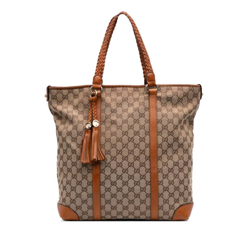 Gucci Large GG Canvas Marrakech Tote Brown Canvas Good condition - Front View