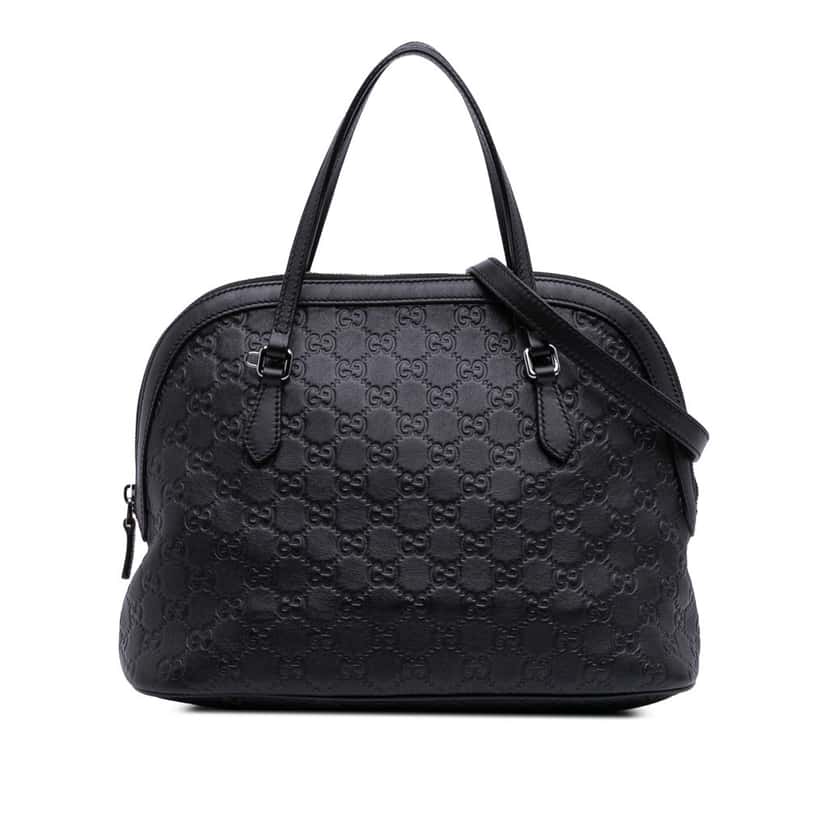 Gucci Medium Guccissima Dome Satchel Black Leather Good condition - Front View