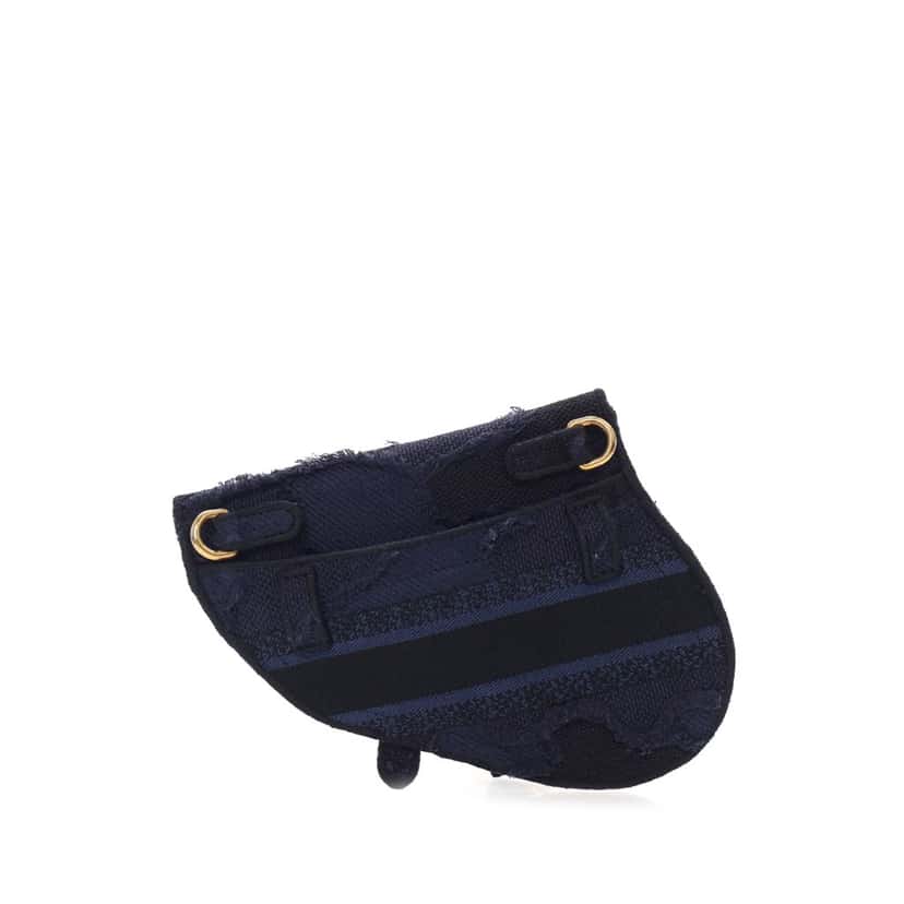 Dior Canvas Embroidered Camouflage Saddle Belt Bag Blue Canvas Good condition - Back View