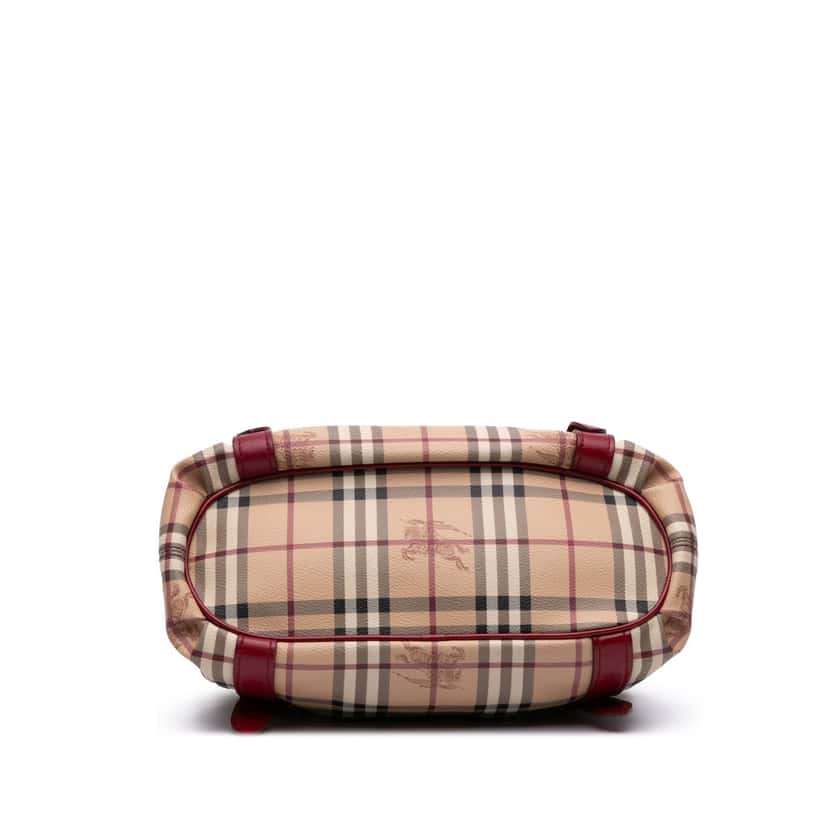 Burberry Small Haymarket Check Coated Canvas Northfield Satchel Brown Canvas Good condition - Inside View