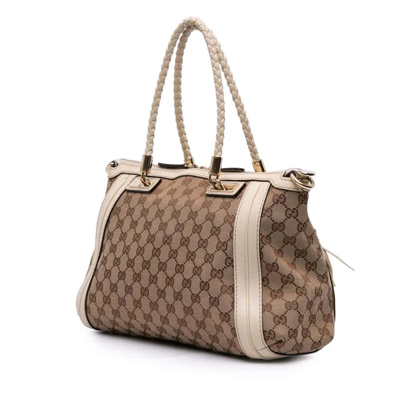 Gucci GG Canvas Bella Satchel Brown Canvas Good condition - Back View