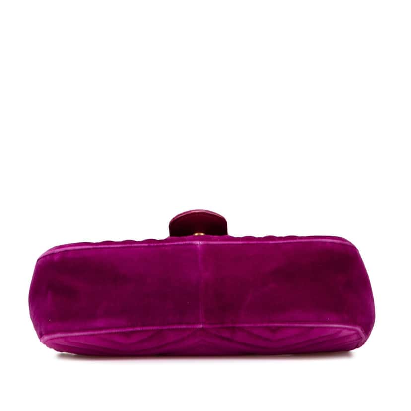 Gucci Small GG Marmont Matelasse Velvet Flap Crossbody Purple Velvet Good condition - Inside View