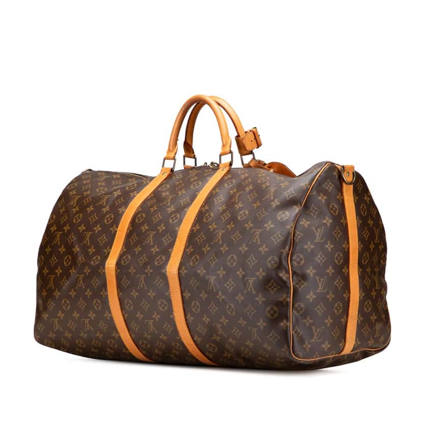 Louis Vuitton Monogram Keepall Bandouliere 60 Brown Canvas Good condition - Back View