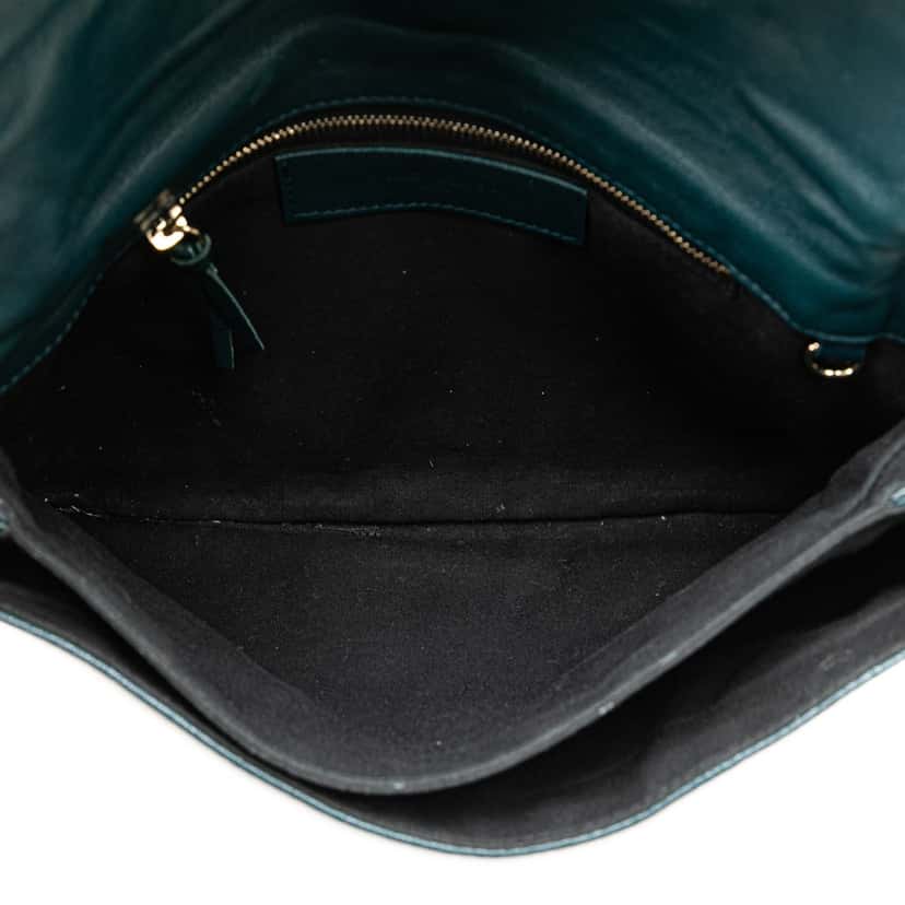 Balenciaga Chevre Motocross Metallic Edge Envelope Clutch Blue Leather Good condition - Model View