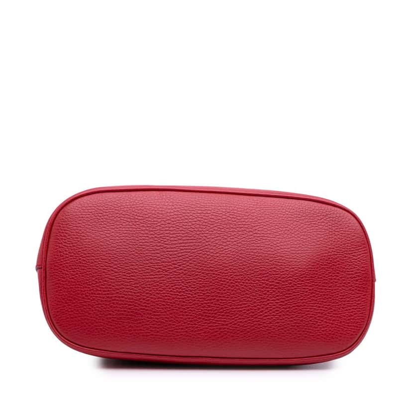 Gucci Small Dollar Calfskin GG Charm Dome Satchel Red Leather Good condition - Inside View