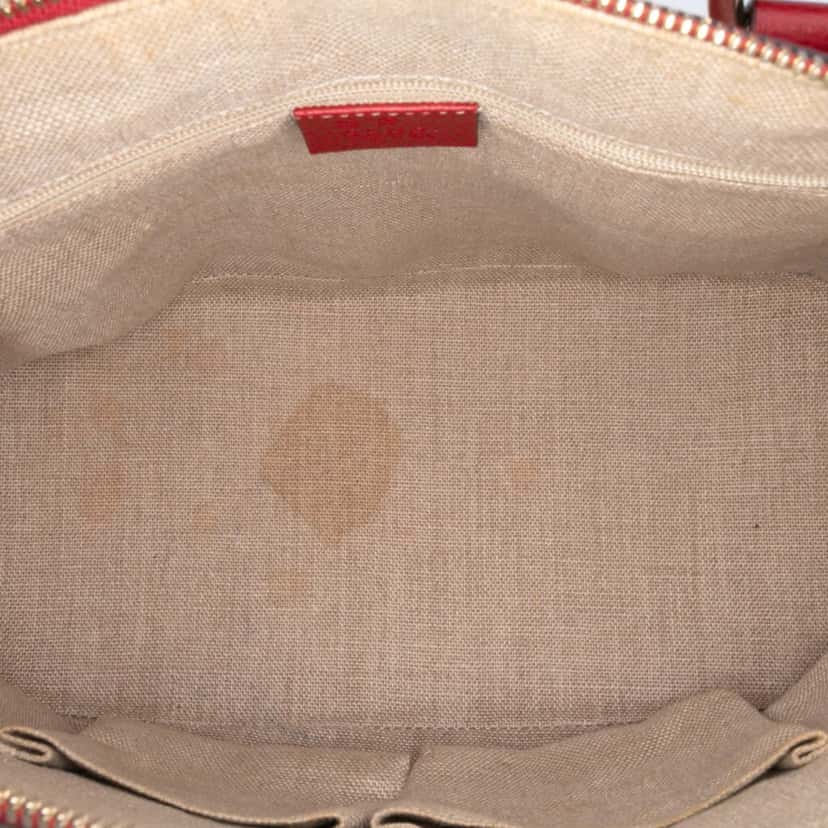 Gucci Small Dollar Calfskin GG Charm Dome Satchel Red Leather Good condition - Model View