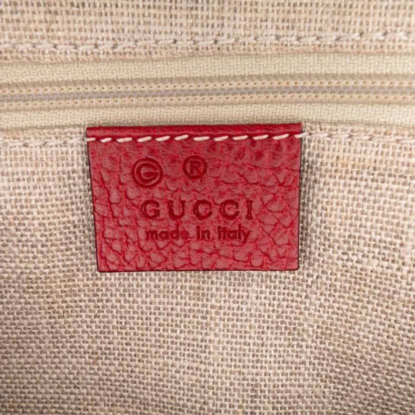 Gucci Small Dollar Calfskin GG Charm Dome Satchel Red Leather Good condition - Box View