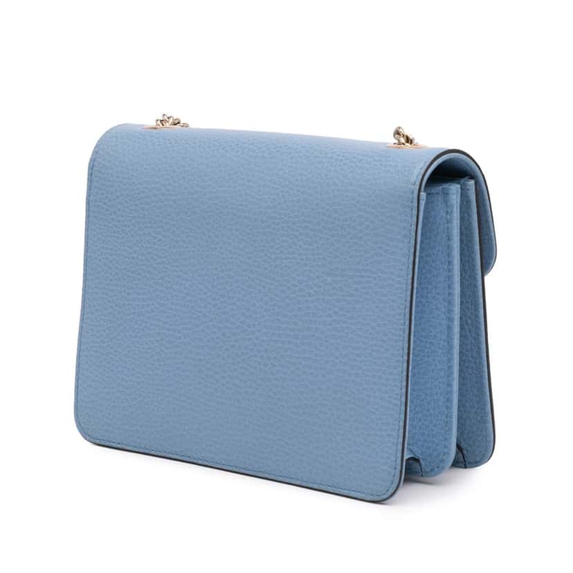 Gucci Small Dollar Calfskin Interlocking G Crossbody Blue Leather Good condition - Back View