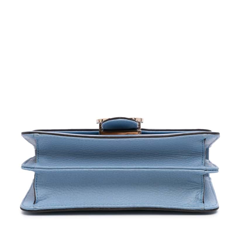 Gucci Small Dollar Calfskin Interlocking G Crossbody Blue Leather Good condition - Inside View
