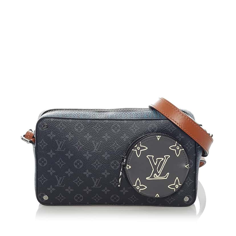Louis Vuitton Monogram Eclipse Volga on Strap Black Canvas Good condition - Front View