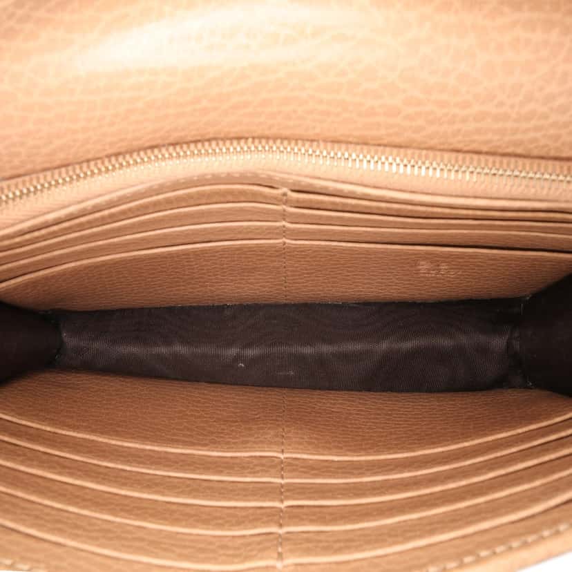 Gucci Interlocking G Dollar Calfskin Wallet on Chain Brown Leather Good condition - Model View