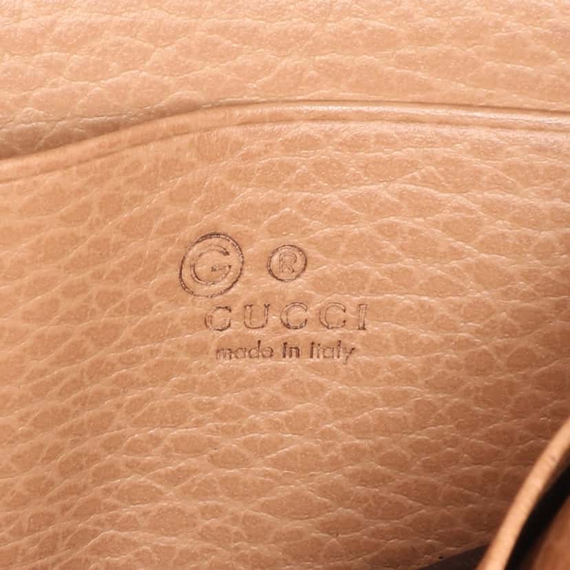 Gucci Interlocking G Dollar Calfskin Wallet on Chain Brown Leather Good condition - Box View