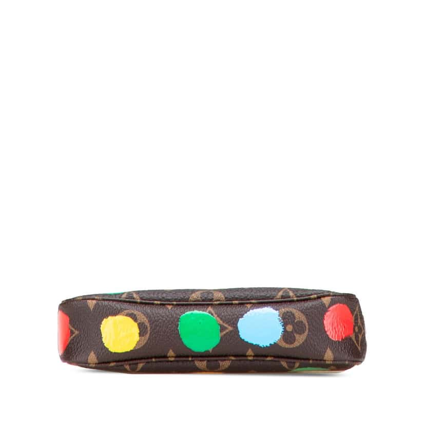 Louis Vuitton Yayoi Kusama Monogram Painted Dots Mini Pochette Accessoires Brown Canvas Good condition - Inside View