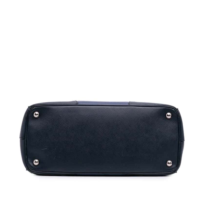 Prada Medium Bicolor Saffiano Lux Galleria Double Zip Satchel Blue Leather Good condition - Inside View