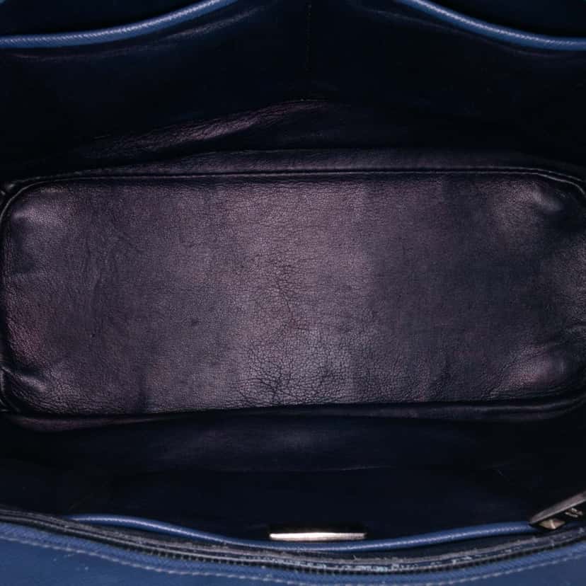 Prada Medium Bicolor Saffiano Lux Galleria Double Zip Satchel Blue Leather Good condition - Model View