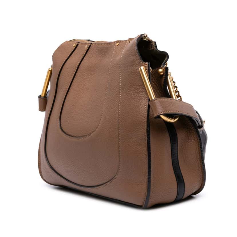 Chloé Small Grained Calfskin Hayley Hobo Brown Leather Good condition - Back View