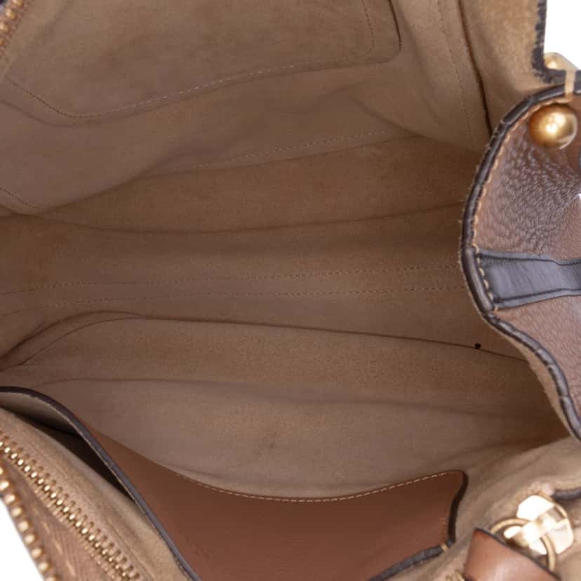 Chloé Small Grained Calfskin Hayley Hobo Brown Leather Good condition - Model View