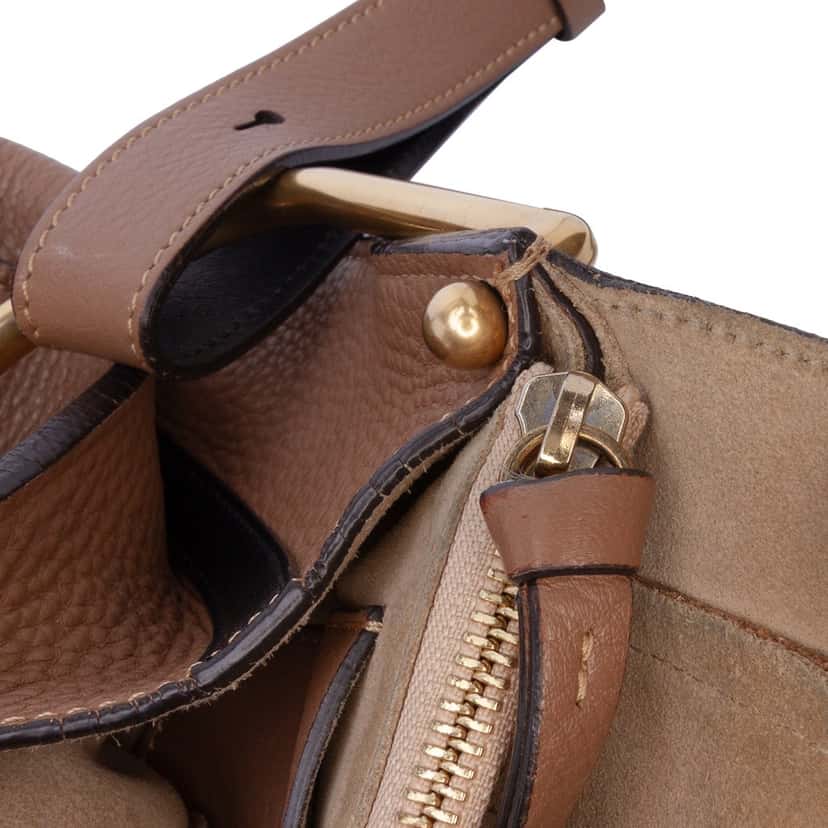 Chloé Small Grained Calfskin Hayley Hobo Brown Leather Good condition - Box View