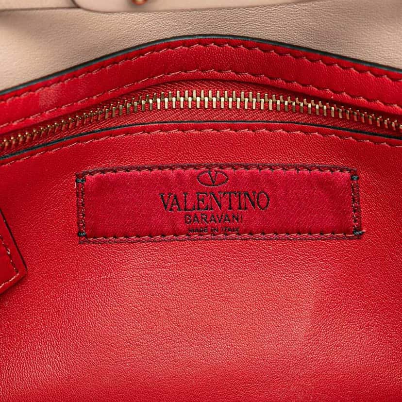 Valentino Nappa Rockstud Spike Wallet On Chain Brown Leather Good condition - Box View