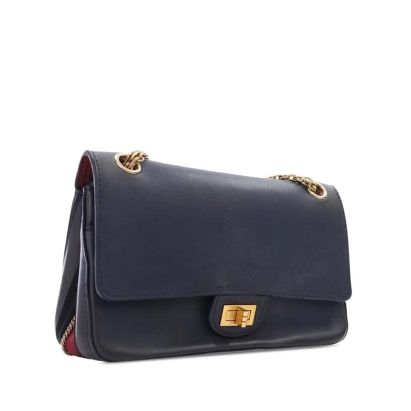 Chanel Reissue 2.55 Calfskin Medallion Nude Double Flap 226 Blue Leather Good condition - Inside View
