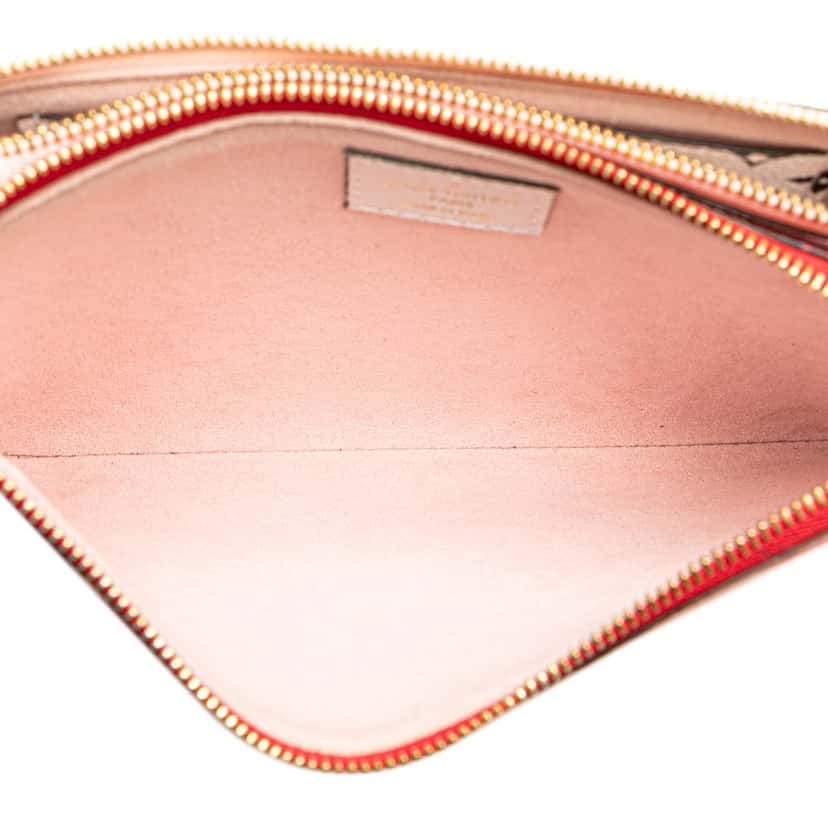 Louis Vuitton Limited Edition Monogram Giant Double Zip Pochette Red Canvas Good condition - Model View