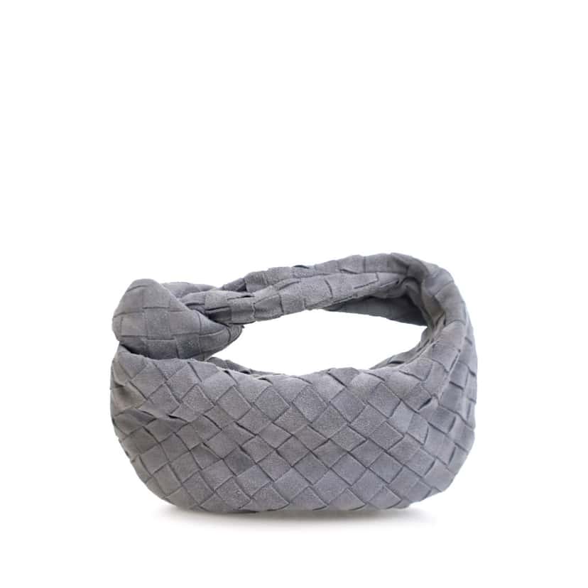 Bottega Veneta Mini Suede Intrecciato Jodie Grey Leather Good condition - Front View