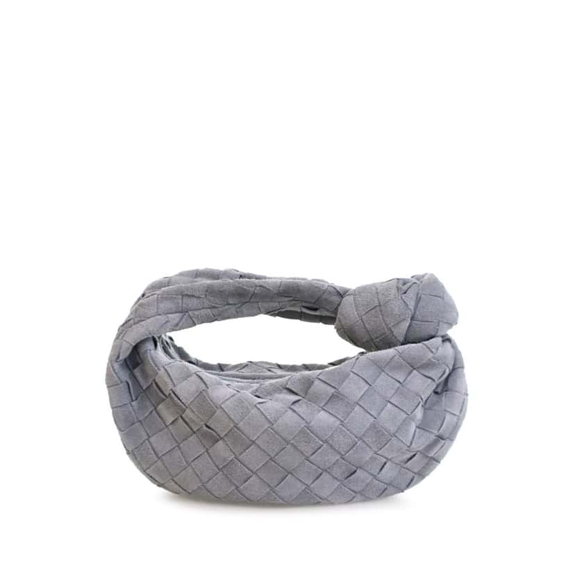 Bottega Veneta Mini Suede Intrecciato Jodie Grey Leather Good condition - Back View