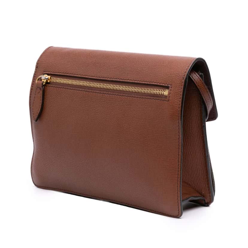 Burberry Small Leather and House Check Canvas Derby Macken Crossbody Brown Canvas Good condition - Back View