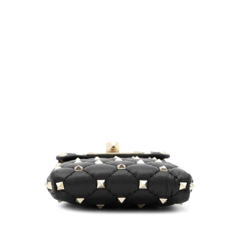 Valentino Lambskin Rockstud Spike Phone Case Crossbody Black Leather Good condition - Inside View